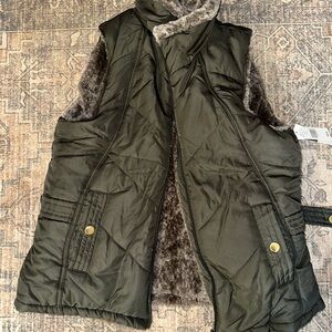 Olive Green Quilted Women's Vest